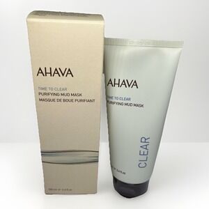 Ahava Time To Clean Purifying Mud Mask 3.4 fl oz Full Size Dead Sea Minerals